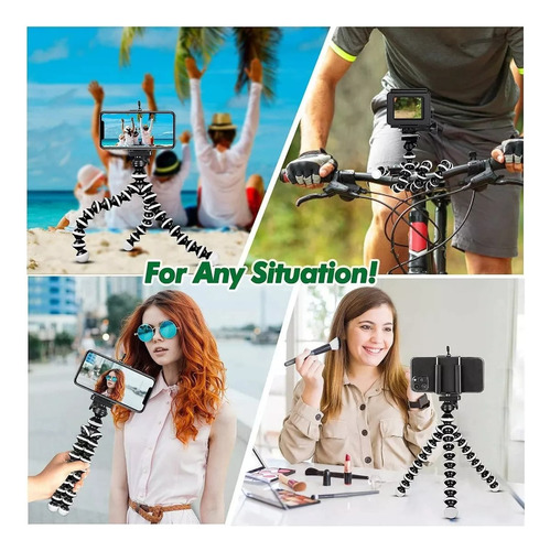 Trípode Pulpo Flexible Para Celular Y Cámara Soporte 360°