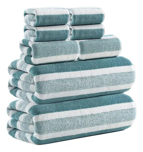 Toalhas Banho - 2 Banho, 2 Toalhas,4 Rosto Macia Lã Coral Verde-8pcs