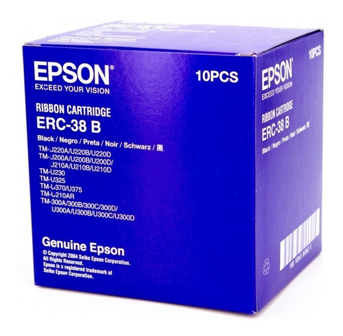 Caja De Cinta Original Epson Erc-38 B Negra Tmu/bixolon 270 