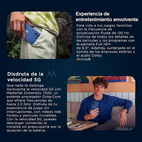 Celular Motorola Moto G54 5g Dual Sim 256gb 8gb Ram Ip54 Nfc Azul Oscuro