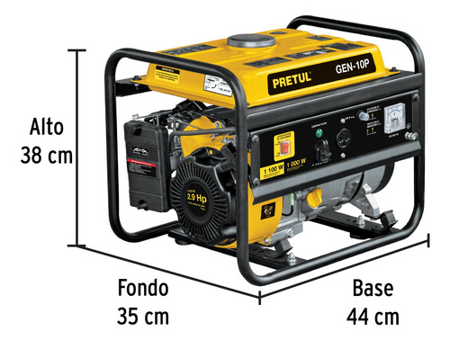 Generador Portátil 1 Kw Motor A Gasolina, Pretul 26033