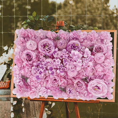 Painel De Flores Artificiais Diy Cenário De Flores Rosas