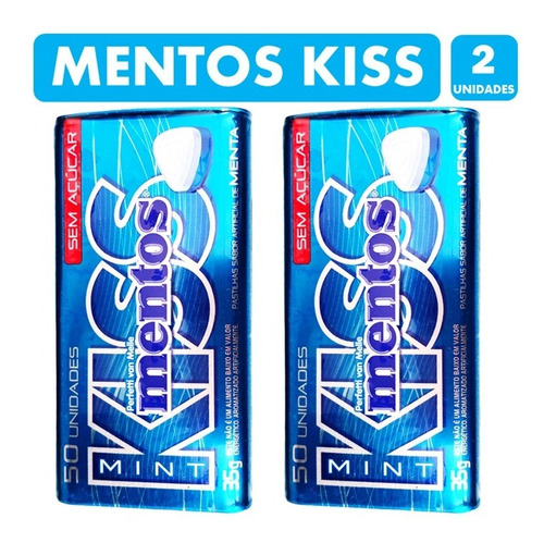 Mentos Kiss, Sabor Menta - Sin Azúcar (pack De 2 Unidades).