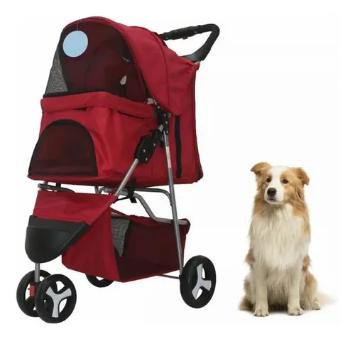 comprar Coche Color Rojo De Paseo Para Mascotas Facil De Guardar