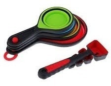 Imagen 3 de 7 de Set De Cucharas Medidoras De Silicona Plegables X 8 Medidas
