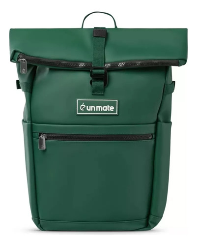 Mochila Matera Porta Notebook Termo Luxury Roll - Un Mate Color Verde Diseño De La Tela Liso