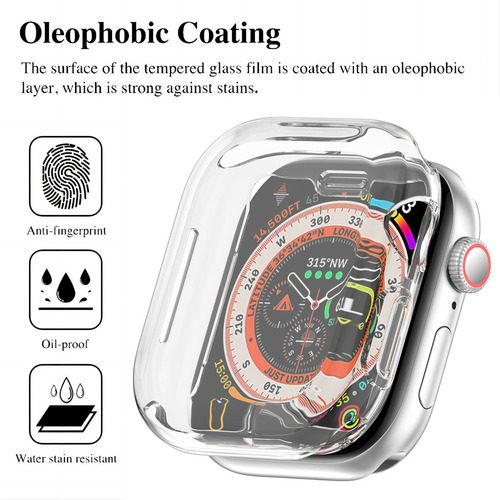 USTIYA 2x Funda Para Apple Watch Series 10 42mm Case Protector Tpu Carasa Negro+Transparente Cover