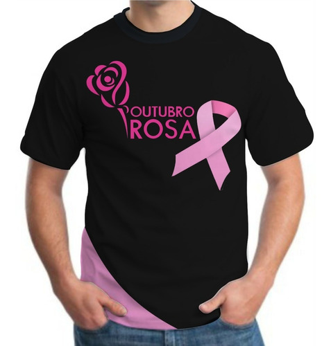 Camiseta Outubro Rosa Masculina Roupas Blusa Camisa