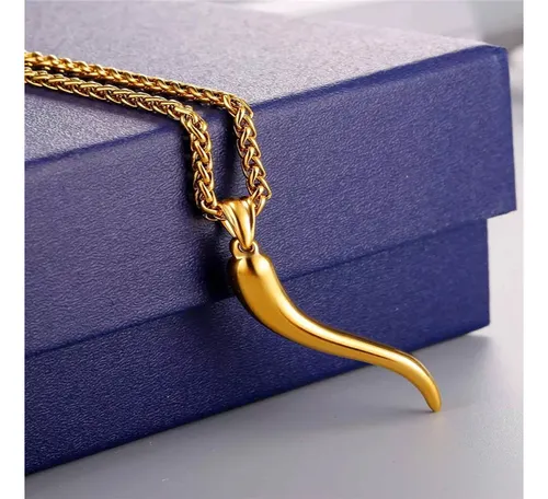 Collar Con Colgante De Cuerno Italiano Para Hombre, Amuleto