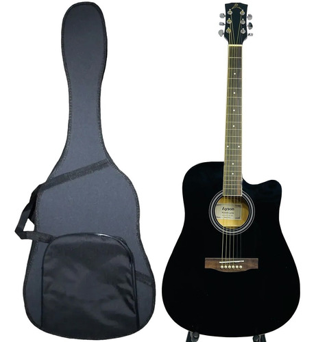 Guitarra Electroacústica Tipo Folk Ayson Cue Acero + Estuche