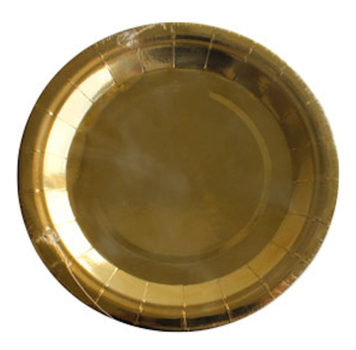 Platos Desechables Dorados, Gold, Oro (10 Piezas)