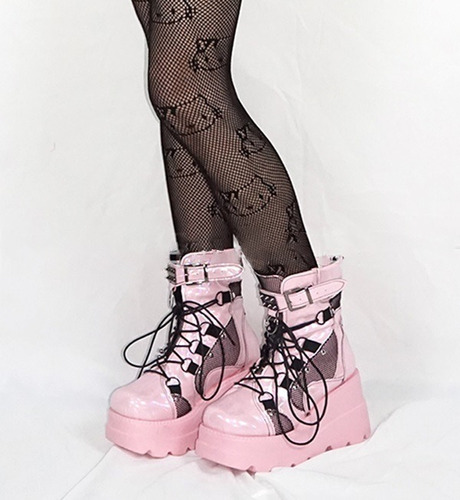 Botas De Mujer Punk De Suela Gruesa Estilo Gótico