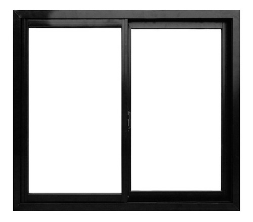 Ventana Aluminio 120x100 Negro Vidrio Entero Abershop