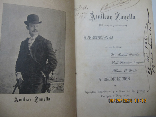 Amilcar Zanella Hombre Y Artista 1899 Raro Musica Argentina 