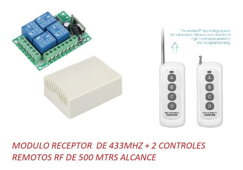 Switch 500mts Modulo Relay On/off Contremoto 4 Canales 12v
