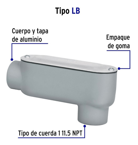 Condulet 1 Conexión Tipo Lb, Volteck