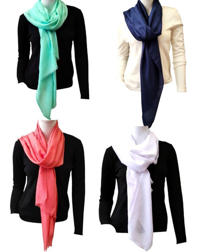 Pashmina Unicolor.- Suave.- Por Mayor 6 Unidades.-