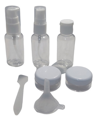 Kit 5 Mini Envases Botellas Spray Dispensadores +1 Embudo 