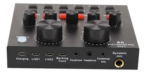 Mezcladora De Audio Con Tarjeta De Sonido V8s Para Podcast