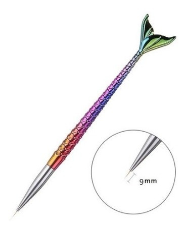 Pinceles Sirena Delineador Liner Manicura 3pz + Obsequios