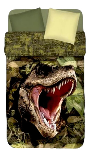 Acolchado Dinosaurio T Rex Dino Reversible El Mas Hermoso