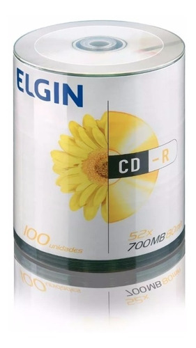 100 Midia Virgem Cd-r Elgin 52x 700mb 80min Cdr C/logo