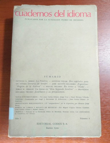 Cuadernos Del Idioma Año 1 Número 4 Abril De 1966 Edit Codex