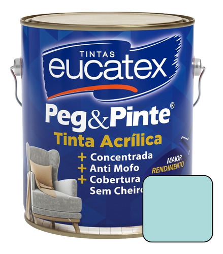 Tinta Latex Eucatex Peg Pinte Acrilico Verde Piscina 3600ml