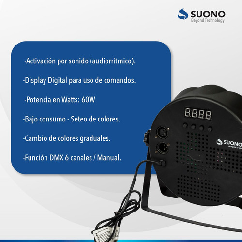 Tacho Proton Led 54 Led Alta Luminosidad Audioritmico Rgbw
