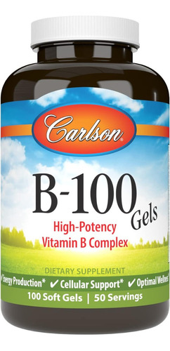 Complejo De Vitamina B100 Complex Carlson 100 Cápsulas