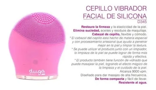 Limpiador Vibrador Facial De Silicona Recargable Duga D345