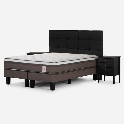 Cama New Style 6 King + Respaldo + Veladores Issey - Rosen