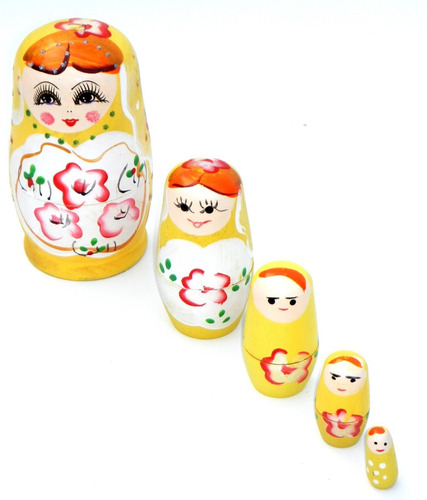 Imagen 3 de 6 de Muñeca Mamushka De Madera 5 Piezas Planeta Juguete