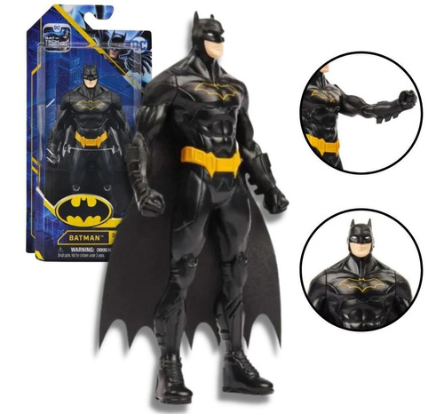 Boneco Batman Roupa Preta 15cm - Dc Comics - Spin Master