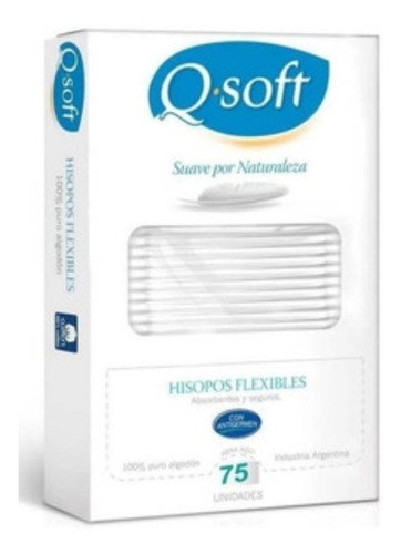 Q-soft Hisopos 100 % Algodón Flexible X 75 Unid