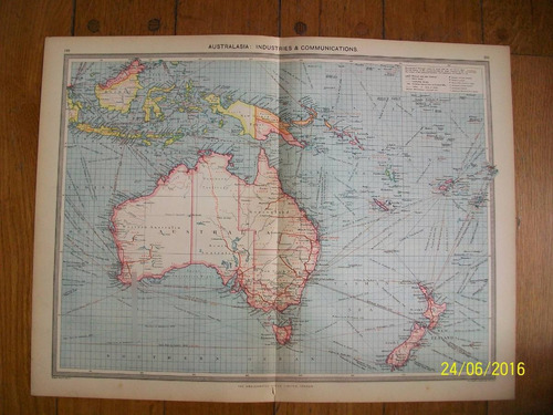 Mapa De Australasia Publicado En Londres En El Año 1950