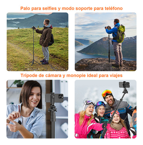 Toneof 170cm Tripié Para Celular Y Cámara, Palo Selfies Soporte con Control Remoto