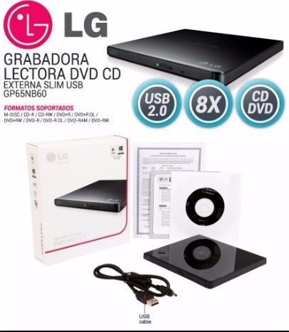 Grabador - Lectora Externa LG Usb 2.0 - Cd/dvd Envio Gratis