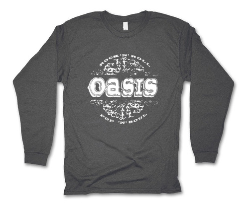 Oasis Playera Manga Larga Pop N Soul Liam Noel Logo White Pr