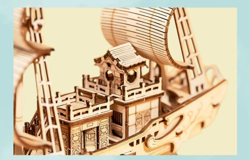 Puzzle 3D de madera con forma de barco japonés Tg307