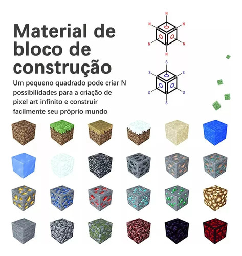 Muñecas Minecraft Construct Con Bloques Magnéticos 136 Pieza