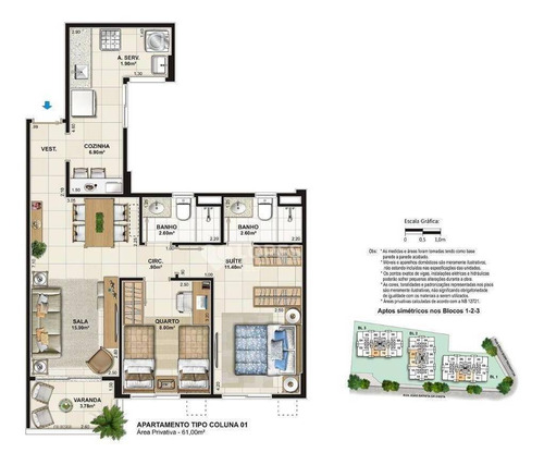 Apartamento Com 2 Quartos À Venda, 59 M² Por R$ 370.000 - Pendotiba - Niterói/rj - Ap44469