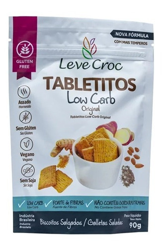 Leve Crock Tabletitos Original Low Carb 90g Vegano S/gluten 