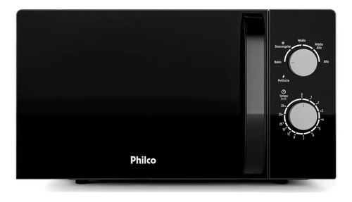 Micro­ondas Philco 20l Preto Mecânico Limpa Fácil PMO23M