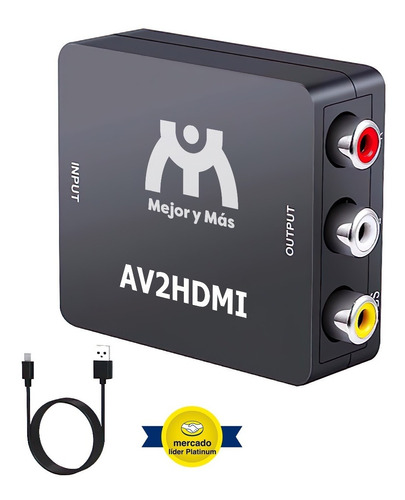 Convertidor Adaptador Rca A Hdmi Audio Y Video Full Hd 1080p