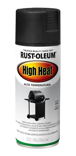 Pintura Spray Aerosol Rust-oleum Negro Alta Temperatura K37