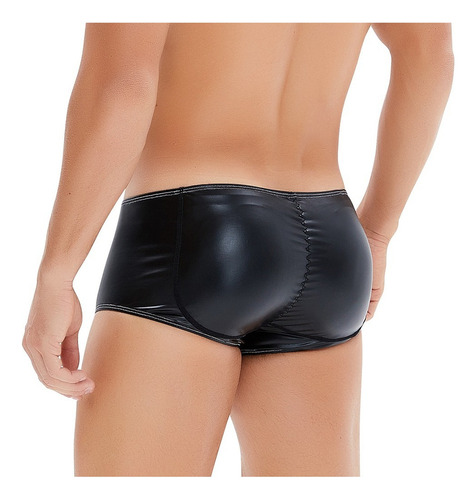 Men's Leather Padded Briefs Butt Lifter Hip Enhan