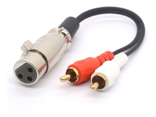 Cable De Audio Divisor Xlr 3-pin Hembra A 2 Rca Macho, Ne...