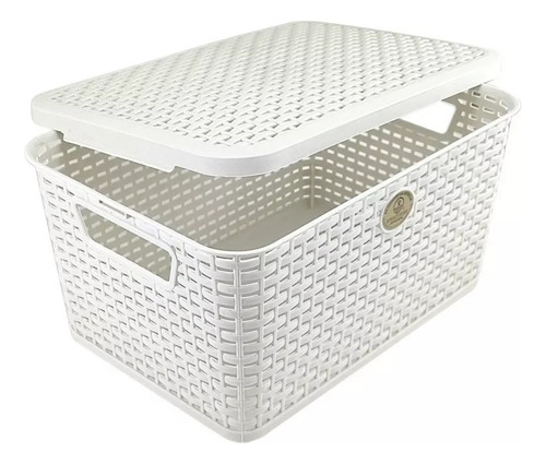 Caja Organizadora Multiusos Rattan Con Tapa Paquete De 2