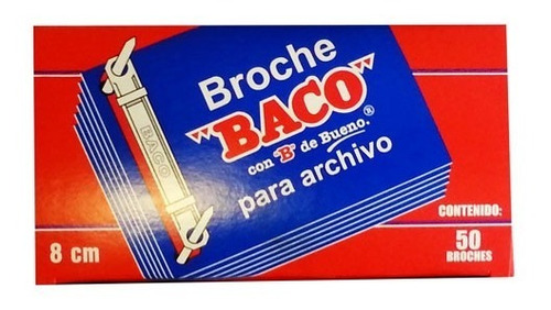Broche Baco B082 Metalico De 8 Cm  1 Caja Con 50 Piezas